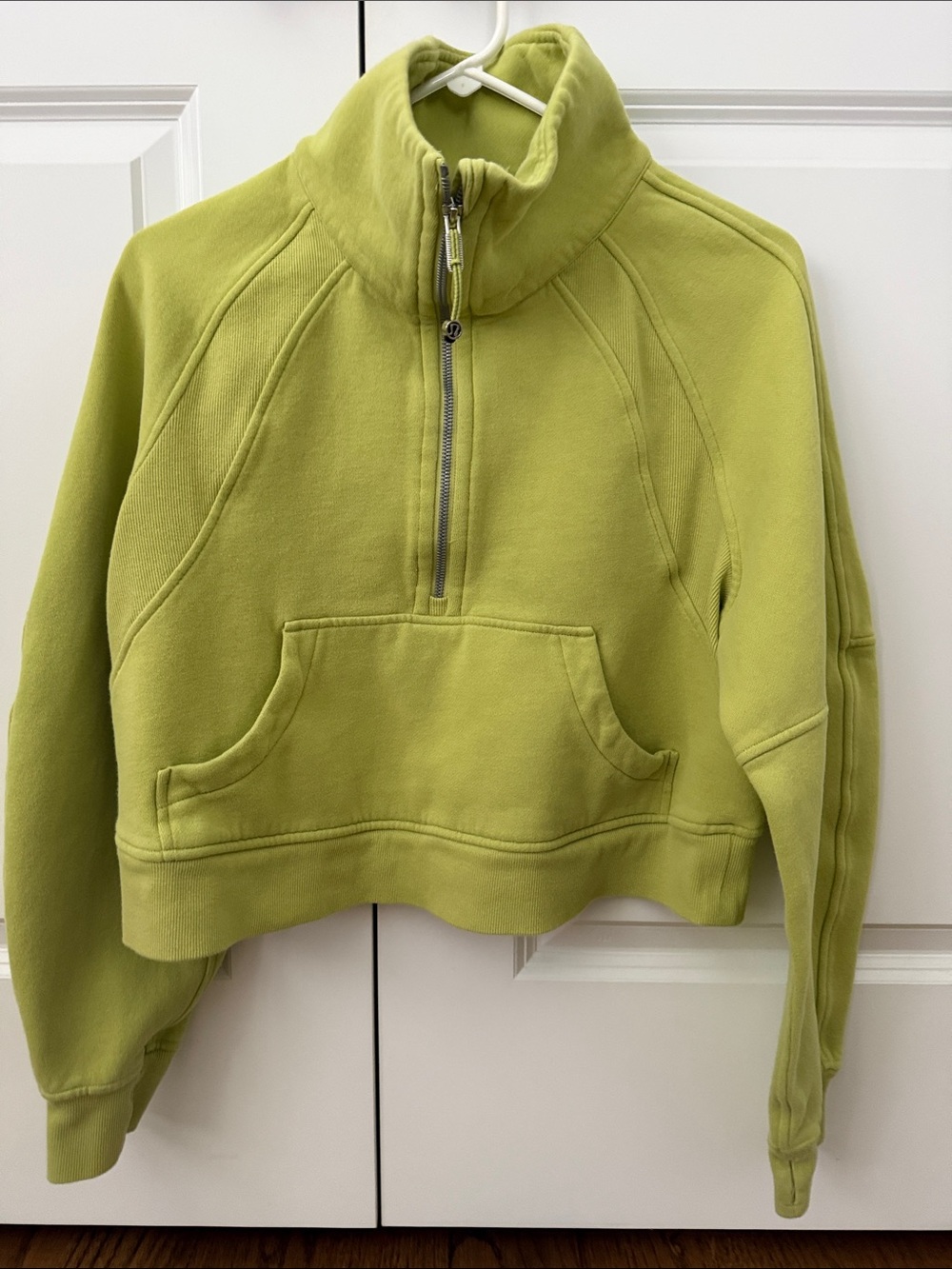 lululemon athletica Bright Lime Green Scuba Pullover Quarter-Zip xs/s $128